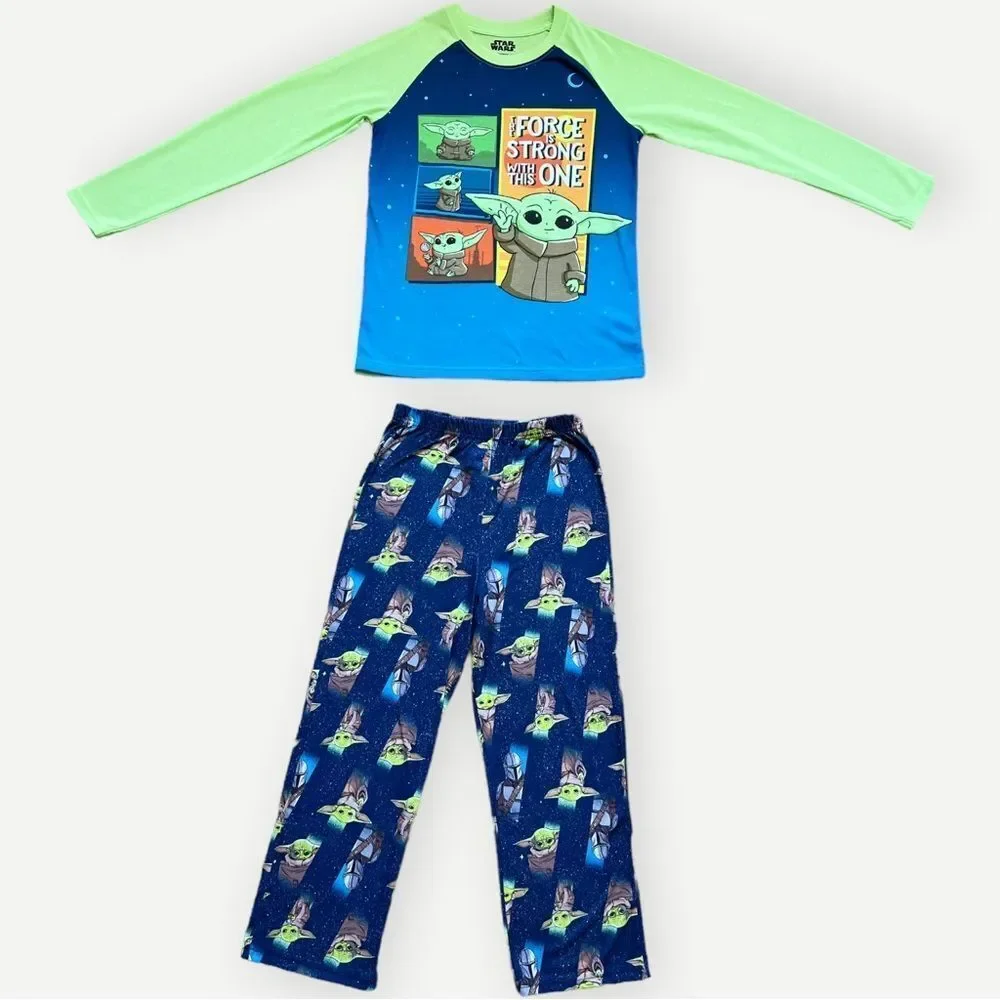 Star Wars Boys Kids Long Sleeve Star Wars Yoda Pajama Set PJs. 10-12. 10. 12.